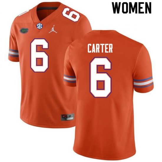 Women's Florida Gators #6 Zachary Carter NCAA Nike Orange Authentic Stitched College Football Jersey YVD8362UK